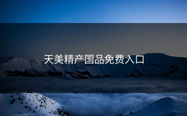 天美精产国品免费入口